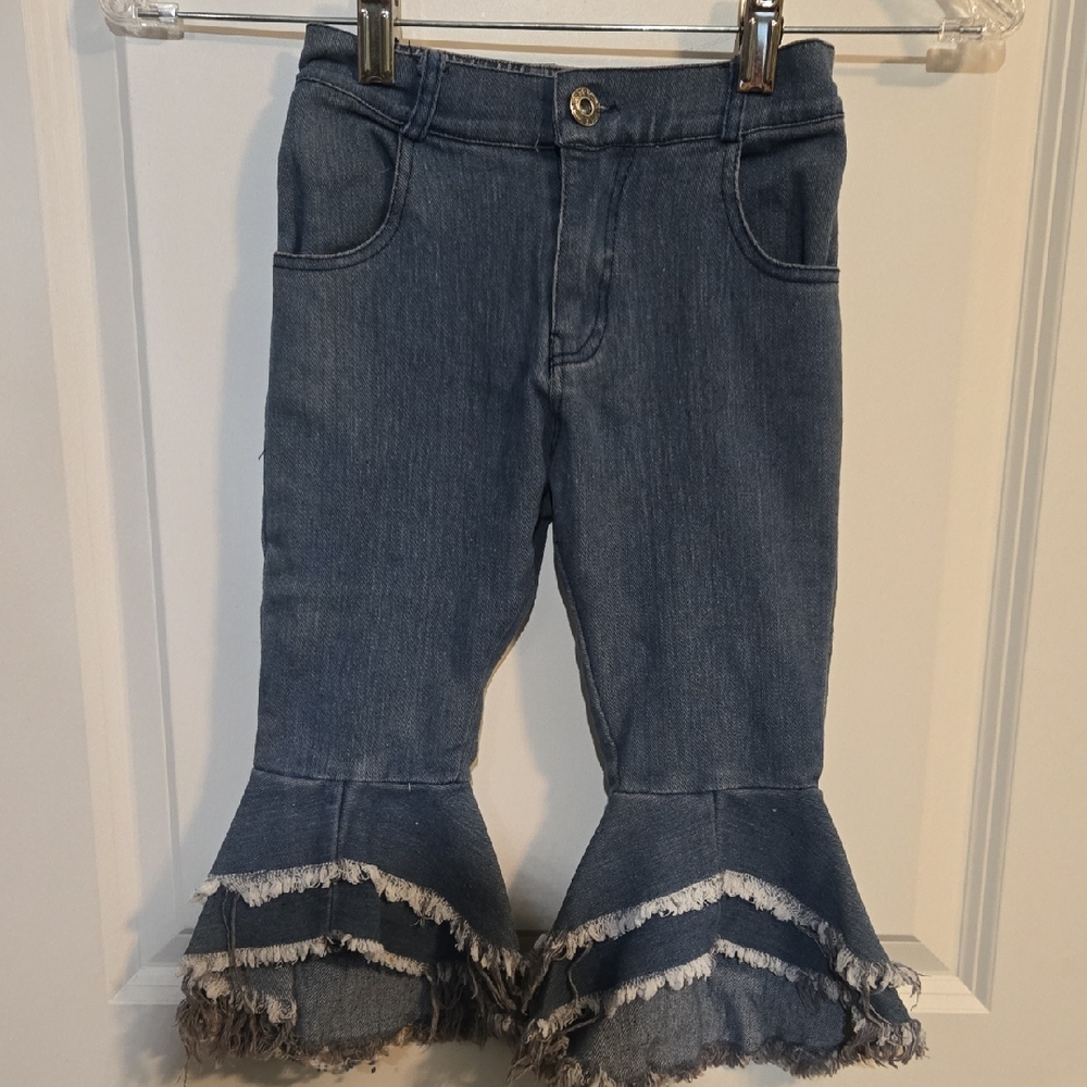 Kids Denim Bell Jeans with Fringe